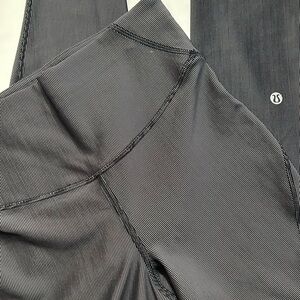 Lululemon Charcoal Striped Leggings
